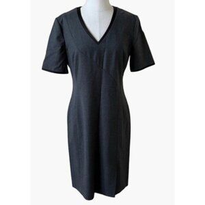 Hugo BOSS Dasenna Sheath Dress Women's Size 8 Charcoal Grey Virgin Wool Half sle